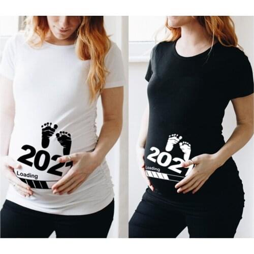 Summer Maternity Clothing Funny Cartoon Print Plus-Size Short Sleeve Pregnant T-Shirt Tops Women Hot Sale T-Shirts