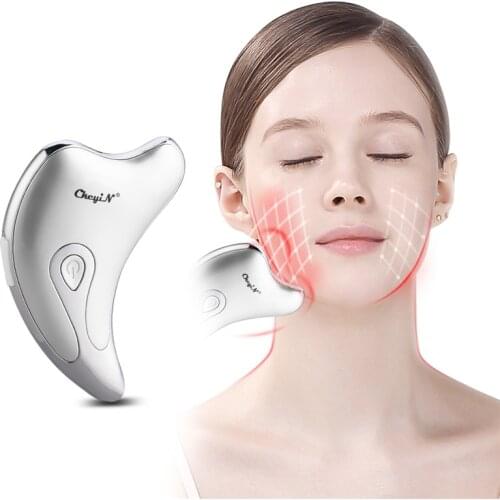 Microcurrent Face Neck Slimming Massager Face Lifting Scraper Double Chin Remover Anti Cellulite Guasha Board Anti Aging Wrinkle