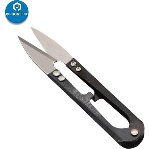PHONEFIX Stainless Steel Handcraft Mini Scissors U Shape Clippers Craft Tailor Scissors For mobile Phone Repair Cable Cutter