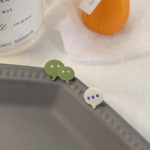 TIMEONLY Minimalist WeChat Chat Symbol Stud Earring Cute Irregular Korean Style Charms Earrings Anniversary Gits Accessories