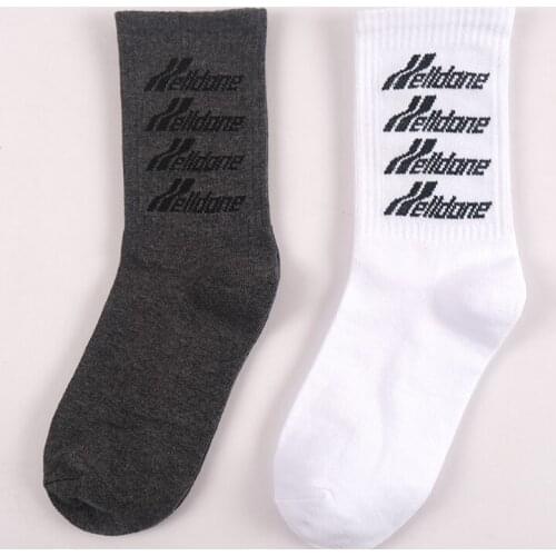 Adult Crew Street Fashion Cotton Socks Streetwear Simple Things Done Well Dark Gray Grey Unisex Funny Get Lucky Success Pep Talk