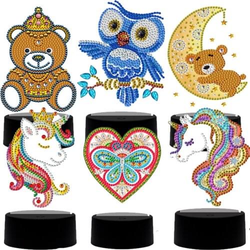 New Design 7 Colors Available Table Lamp LED 5D DIY Diamond Painting Night Light Diamond Mosaic Embroidery Cross Stitch Home Dec