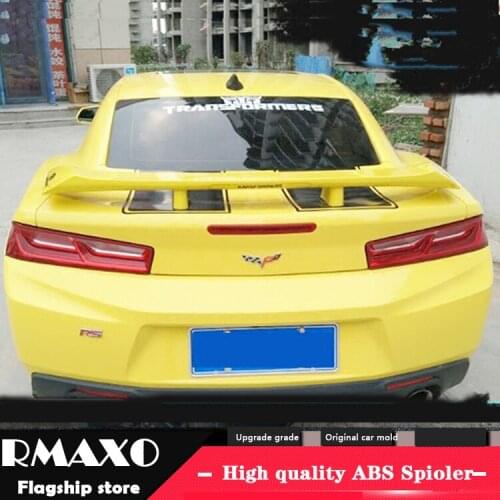 For Chevrolet CAMARO Spoiler with light 2009-2015 CAMARO High Quality ABS Material Car Rear Wing Primer Color Rear Spoiler