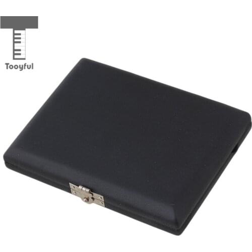 Tooyful Durable Wooden Clarinet Saxophone Reed Storage Case Box Container with Glass Panel Hold 6 Reeds Woodwind Accessory