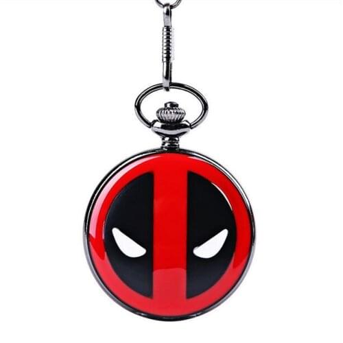 Vintage Deadpool Altman Cover Pocket Watch literally Dial Necklace Quartz With chain FOB chain