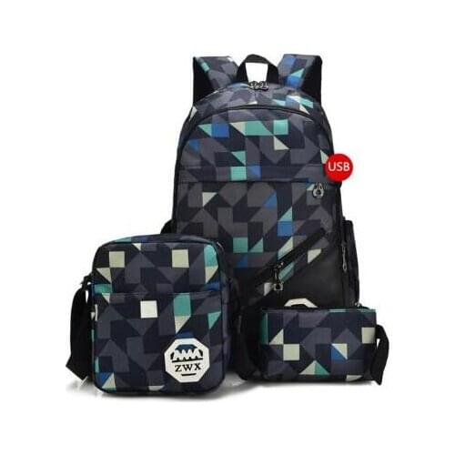 Women Men Travel Backpacks 3pcs/Sets Camouflage Printing School Bag Backpack children Schoolbags for Teenage Boys girls Bag back