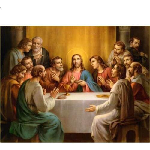 Diamond Painting last dinner 5D Diy Diamond Full circular square Drill Painting by Numbers Decor Picture Of Rhinestone