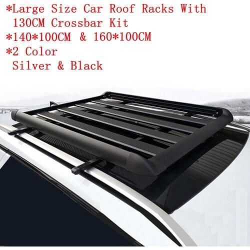 Large Size SUV Thickened Aluminium Alloy Universal Car Roof Racks&Boxes Luggage Frame Kit With 2PCS 130CM Crossbar Load 150KG