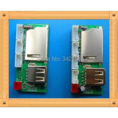 Free Shipping!!! 5pcs mp3 decoder board / WAV MP3 module / can be inserted SD card / U disk player MP3 / band amplifier