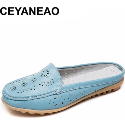 CEYANEAO New summer shoes for women, genuine leather shoes for women, moccasins for women, moccasins for women footwearE037