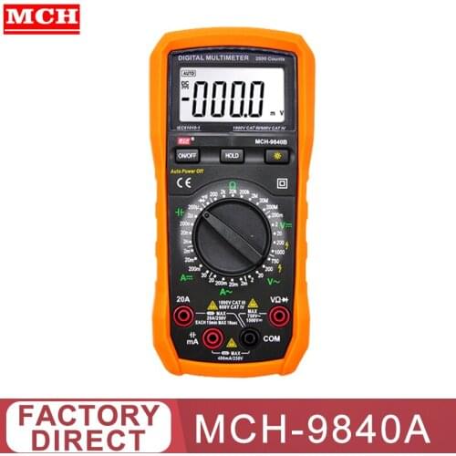 MCH Digital Multimeter Measuring Voltage and Current Meter Data Hold Automatic Shutdown MCH-9840A 9840B