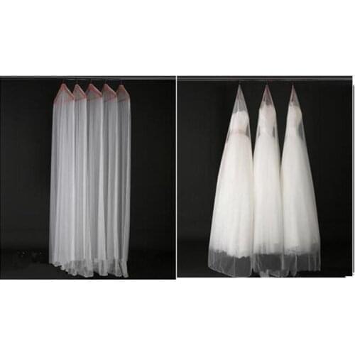 Length 180cm Cheap Wedding Dress Bags Clothes Cover Dust Cover Garment Bags Bridal Gown Bag For Mermaid Wedding Dress Cover 10ps