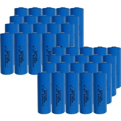 40pcs ER17505 17505 LS17505 3.6V A Type batteries 2400mAh lithium Li-ion battery for Memory Backup PLC Water Meter ER17505