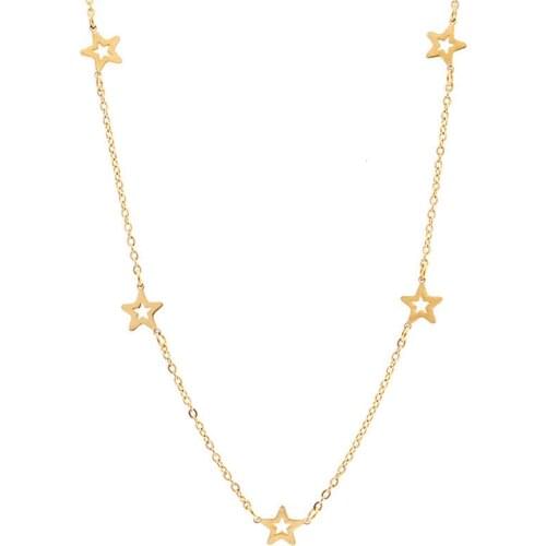 European and American jewelry temperament stainless steel star pendant collar chain necklace students gift