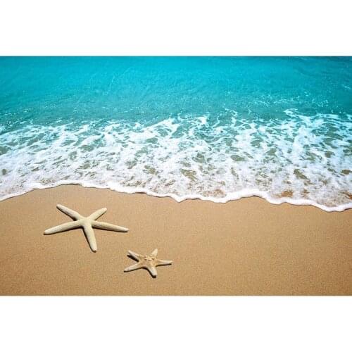Seaside Photo background Blue sea Beach Starfish wedding birthday pary photography backdrops fond studio photo