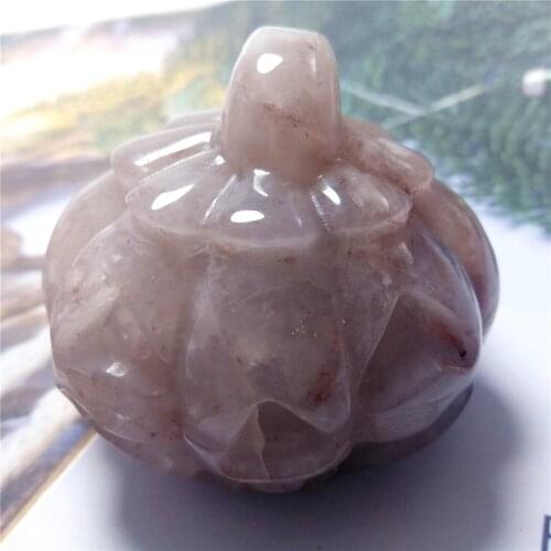 Crystals pumpkin Natural red quartz Crystal quartz pumpkins Halloween Gift Healing 1 pc