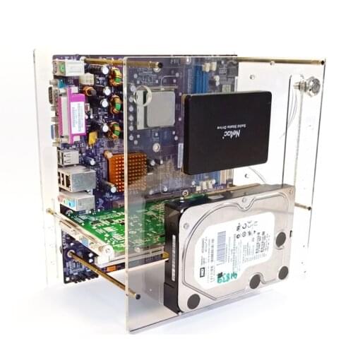 DIY motherboard MATX ITX universal simple bracket multi-layer stack transparent chassis double can hold graphics 2 hard drives