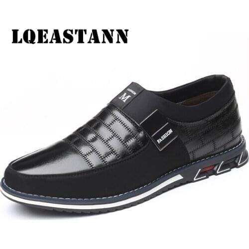 Men Plus Size 38-46 New 2020 Genuine Leather Mens Casual Shoes Brand Mens Loafers Moccasins Breathable Non-slip Driving Shoes