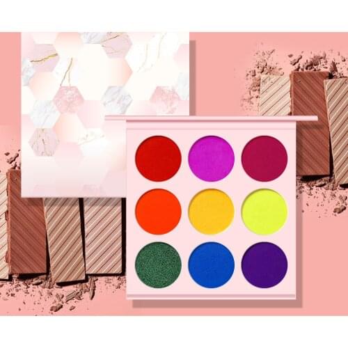 9 Colors Bright Shimmer Eyeshadow Pallete Private Label Matte Eye Shadow Pallete Waterproof Color Evenly And Not Stick To Powder