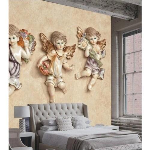 Custom photo wallpaper 3d murals wallpaper for living room HD European 3D stereo angel mural TV background wall papers