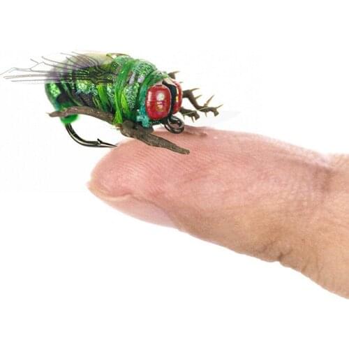 2pcs Fly Fishing Lures Green 1.4cm 0.2g High Simulation Fake Artificial Bait Lake River Accessories Floating Quality YE0181