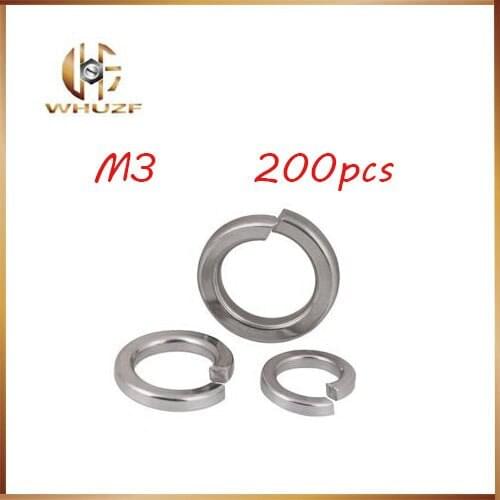 200 Pieces M3 DIN127 Spring Washer A2-70 Stainless Steel SS304