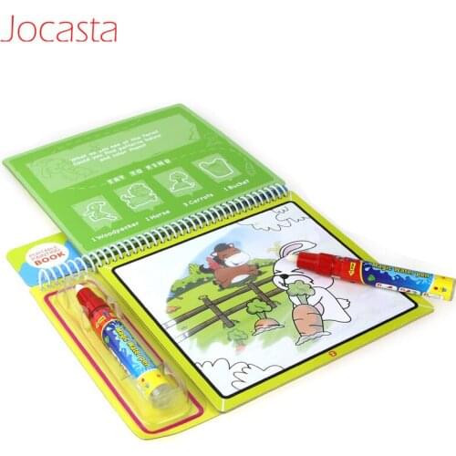 Coloring Magic Water Drawing Book Doodle Cartoon Animals Painting Board With Pen Educational Learning Toys For Kids Children ]