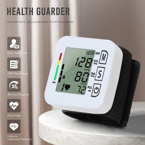 Electronic sphygmomanometer Health meter Medical equipment blood pressure Voice broadcast battery Wrist pose adjustable