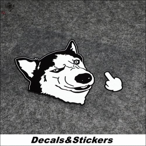NO.L333 Funny Huskies 3M Reflective Modified Stickers Waterproof Decals Car Racing Motorcycle Scratches Cover