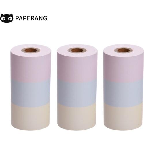PAPERANG 3 Rolls 57x30mm Thermal Paper Roll Rainbow Paper BPA-Free Long-Lasting for PAPERANG P1(S)/P2(S) Pocket Thermal Printer