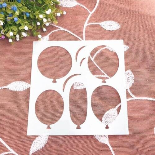 15*15 balloon scrapbook stencils spray plastic mold shield DIY cake hollow Embellishment printing lace ruler Easter