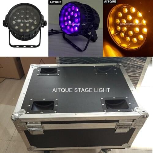 12lot/CASE)Outdoor dmx waterproof par led rgbwa uv zoom 18x18 w 6in1 rgbwa uv led par light dj par 64 flight case