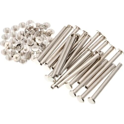 50pcs M5x60mm Iron-nickel-plated screw books Fingertight Picture books screw rivets albums butt recipes leaflet nail M5Hardware