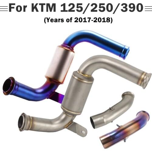 For RC125 250 390 Motorcycle exhaust muffler cat cut middle link pipe headers escape moto for KTM RC DUKE 125 250 390 2018 2019