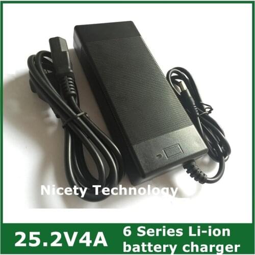 25.2V 4A 25.2v4a lithium li-ion battery charger for 6 Series 21.6V 22.2V 24V lithium li-ion Li-polymer battery pack good quality
