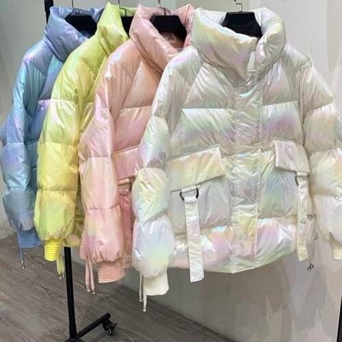 2020 Winter Long Sleeve Stand Collar Women Cotton Down Warm Jacket Casaco Feminino Colorful Thick Coat