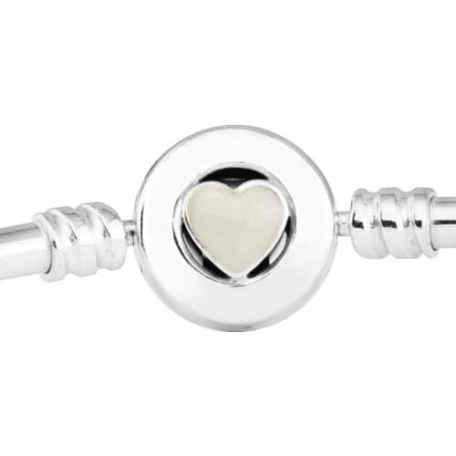 Loving Heart Bangle Silver 925 Sterling Jewelry Silver Enamel Bangles for Women Mothers Day Gift free shipping B044