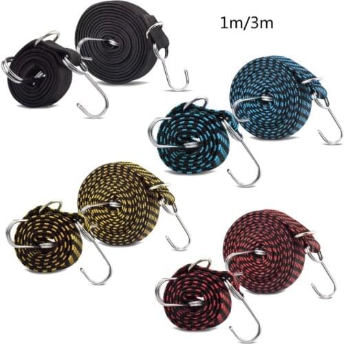 1/3Meters Length Bungee Elastic Cords With Hooks Luggage Tied Strap Rope Durable Tied Band For Motorcycle Bicycle Cargo Racks
