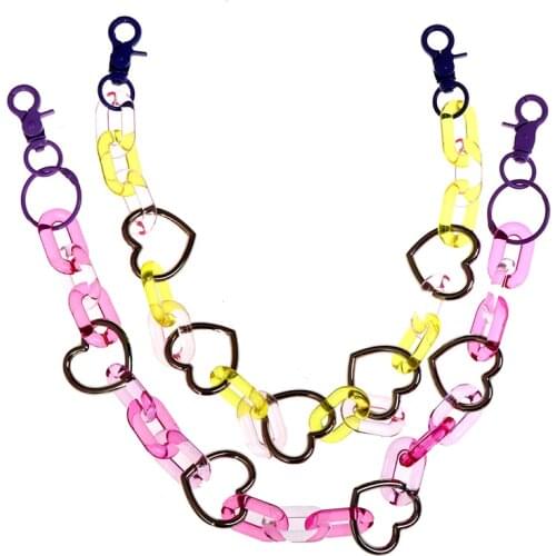 1Pcs Chic Women Punk Hip-hop Trendy Acrylic Waist Chain Male Pants Chain Jeans Punk Heart Big Ring Pants Chains Hot