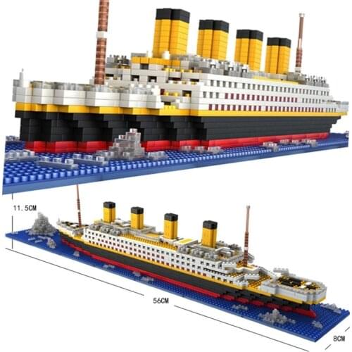 1860Pcs Mini Bricks Model Titanic Cruise Ship Model Boat DIY Diamond Building Blocks Bricks Kit Children Kids Toys Sale Price
