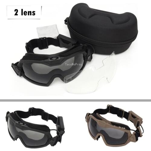 2 Lens Military Shooting Glasses Army Tactical Paintball Protective Goggles Windproof Hunting Airsoft Glasses Motorcycle Eyewear
