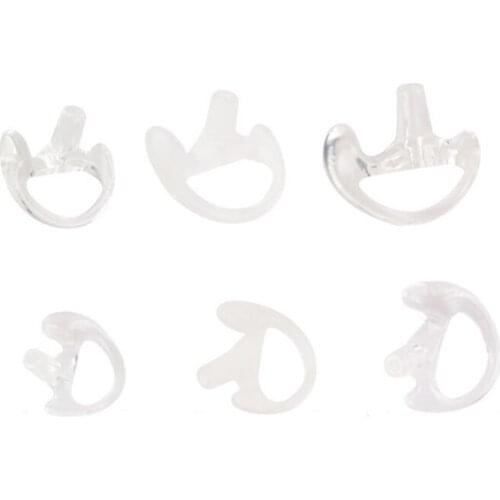 3 Pairs Transparent Silicone Soft Earbud for Walkie Talkie Covert Acoustic Tube Earpiece Small/Middle/Large J6116Z