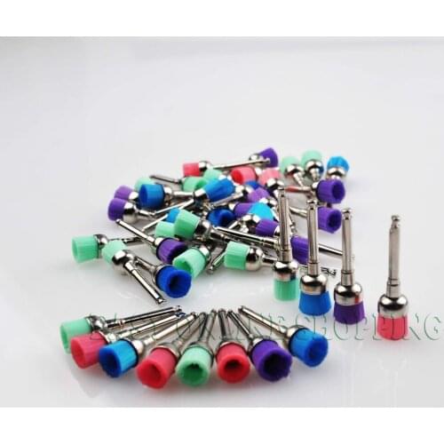 50pcs Brand New Dental Lab Materials Color Nylon Latch Flat Polishing Polisher Prophy Cup Brushes Dentist Products