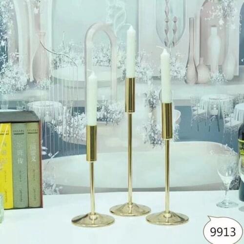 50pcs)New style Most popular gold metal cross candle holder qq295