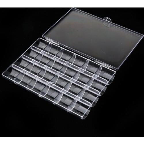 24 Slots Acrylic Storage Box Case Separate Slot Container for False Eyelash, Ring, Earrings, Tidy Table or Drawer Organizer