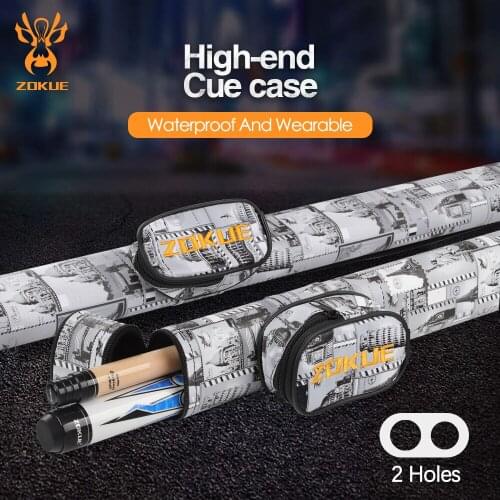 ZOKUE 2 Holes Cue Case Suitable For Russian Cue Length 90cm PU Material Carrying Bag Waterproof Billiard Bag Lightweight Durable