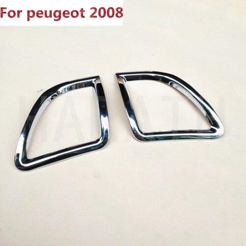 For Peugeot 2008 2014 2pcs ABS Chrome Car Rear Tail FogLight Lamp Cover Protectors Fog Light Trim Exterior Accessories
