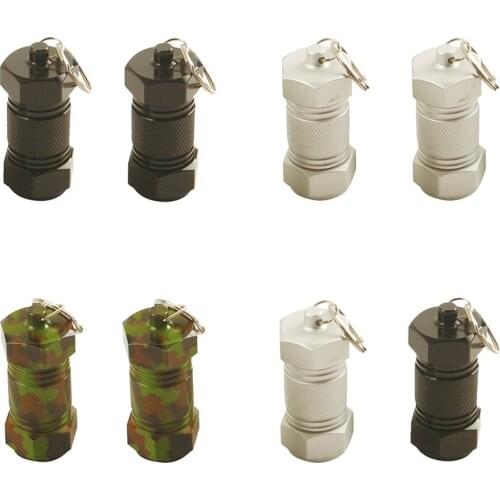 2pcs Pill Box Bottle Holder Waterproof Container Keychain Medicine Capsule