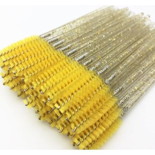 LTWEGO 50Pcs Disposable Crystal Eyelash Makeup Brush Mascara Wands Applicator Grafting Eyelash Curling Comb Beauty Makeup Tool