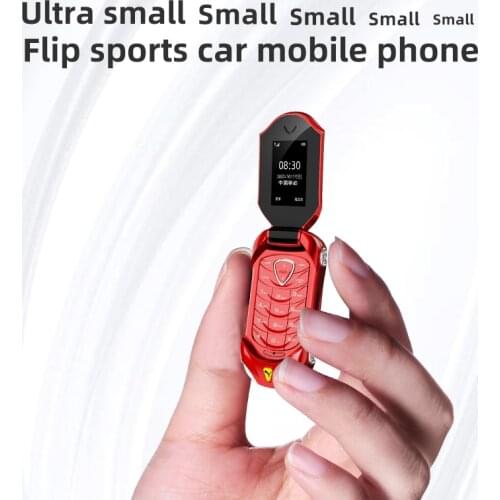 Mini Flip Car Shape Phone BT Dial Blacklist Whitelist SOS Call Extra Light Small Size Single Sim Key Cover Spare Cellphone